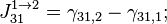 J_{31}^{1\to 2} = \gamma_{31,2} - \gamma_{31,1};